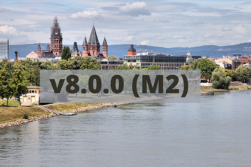 City of Mainz with the text v8.0.0 (M2) in the front in a box